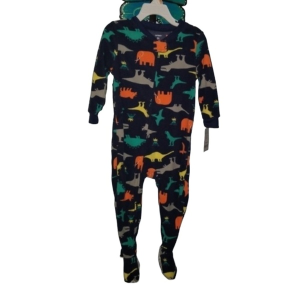NWT Carters Blue Dino Footed PJ's Size 2T - Picture 1 of 3